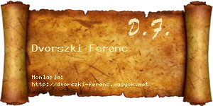 Dvorszki Ferenc névjegykártya